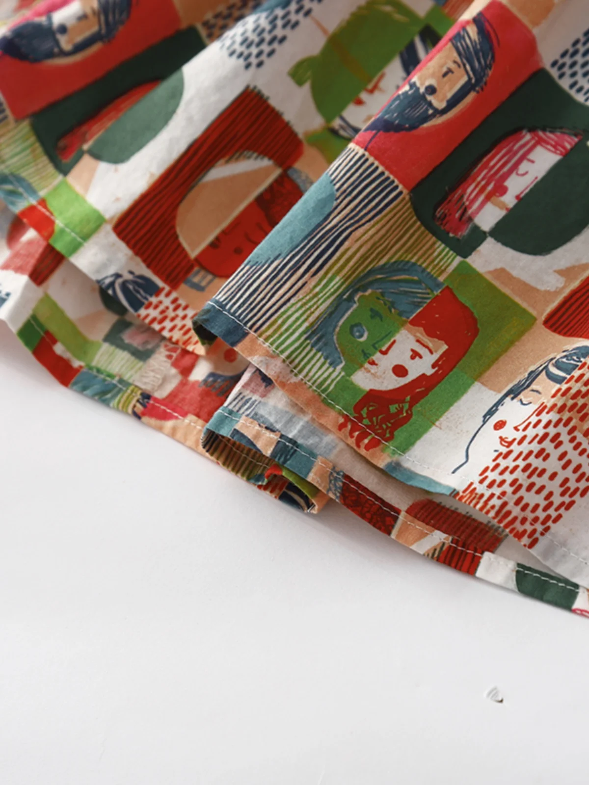 Doodle fiti ort Sve irt Thin Cotton Polyester A-Line Doll Print Button up Women's Casual Summer irt 2023