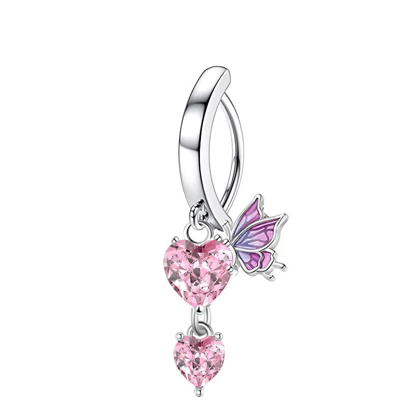 Surgical Steel Belly Piercing Jewelry Belly Button Rings for Women Angel Heart Dangle Navel Rings Body Jewelry Jewelry