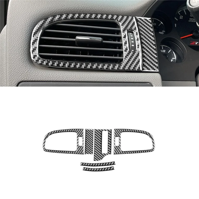 BB-For Silverado 2007-2013 탄소 섬유 대시 보드 측면 공기 배출구 벤트 프레임 커버 트림 인테리어 액세서리