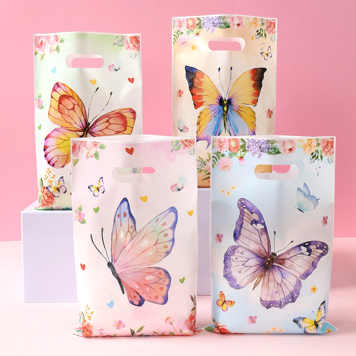 Flower Butterfly Handbag Birthday Wedding Party Decorations for Home Gift Candy Bags Happy Birthday Baby Shower Party Supplies