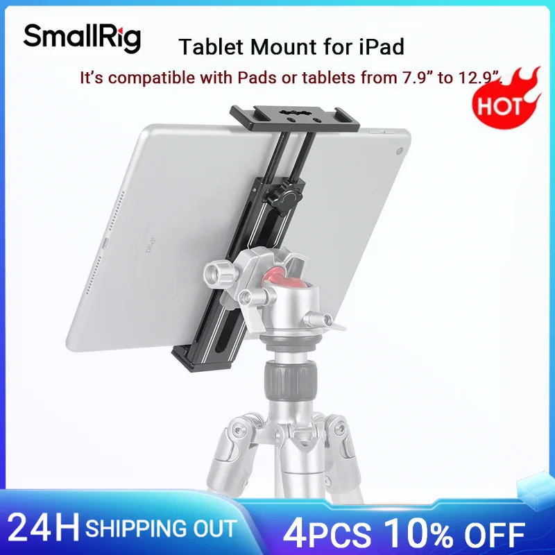 SmallRig Holder for iPad Tripod Mount Adapter w/Plate for Acra Swiss Standard, for iPad Mini Air Pro Surface Pro (7.9” to 12.9”)