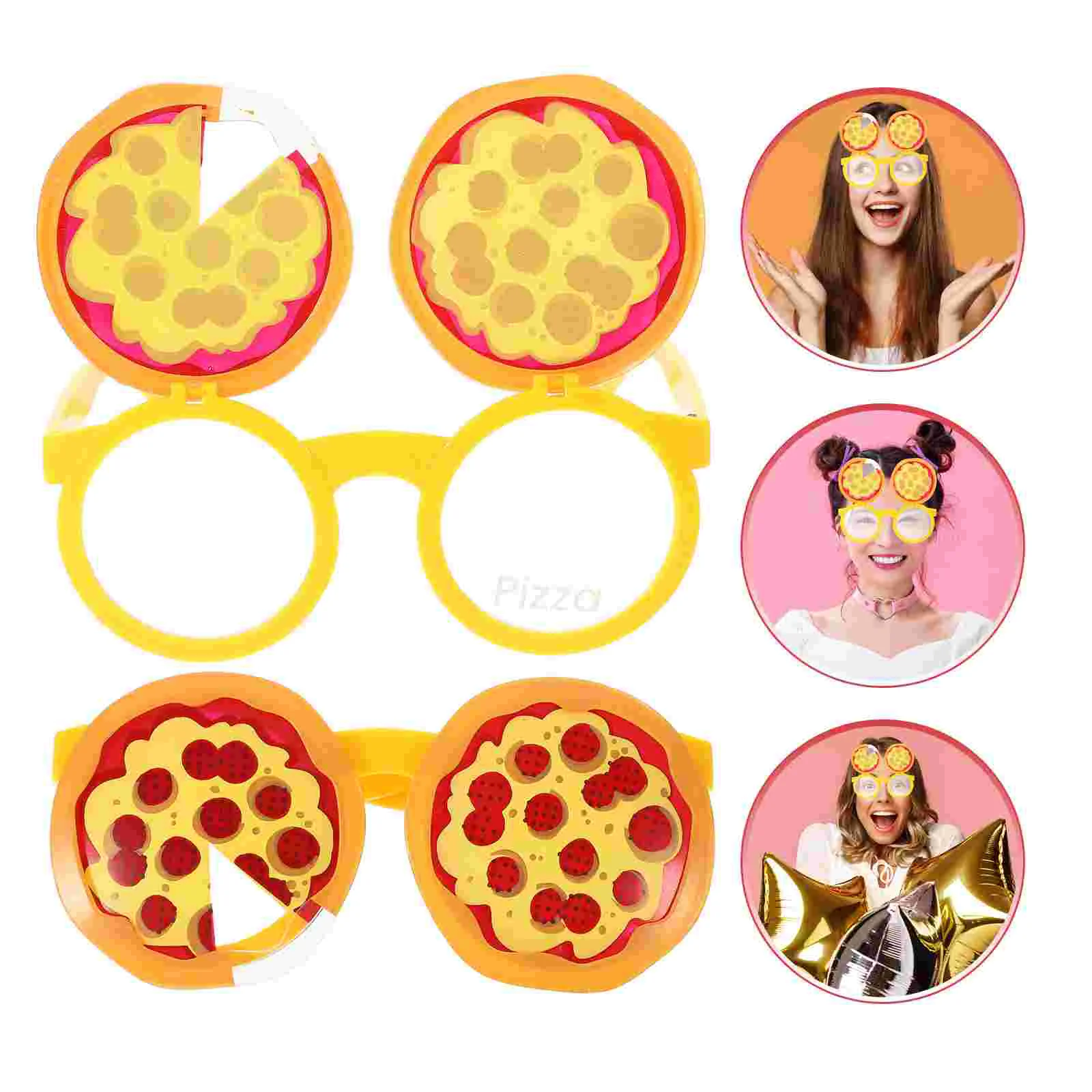 

2 Pcs Funny Glasses Pizza Cosplay Party Eyeglasses Fashion Sunglasses Fashionable