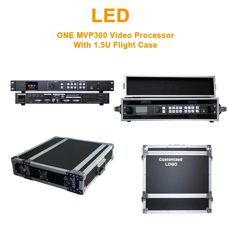 Full color LED Video wall Processor MVP300 with 1.5U Flight Case Support Linsn ts802d Novastar MSD300 Colorlight Huidu send Card