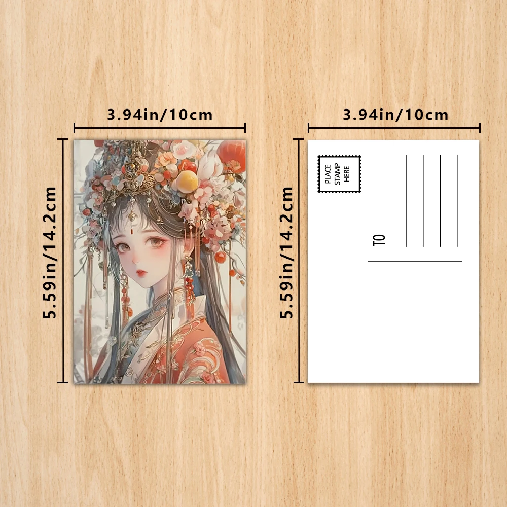 32pcs, ancient style women postcards, wall stickers, mailing cards, greeting cards, DIY postcards, souvenir postcards, decorativ