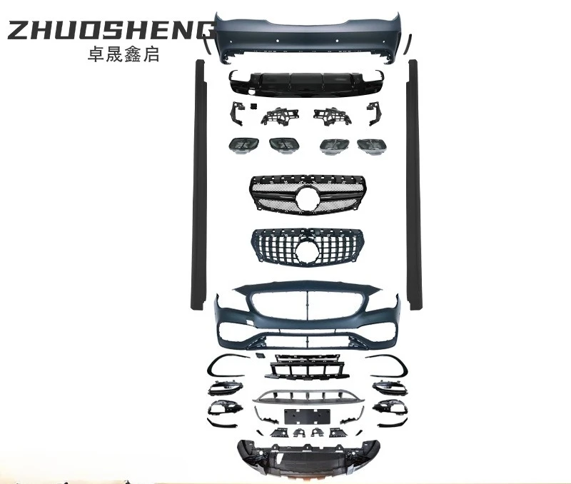 Body Kit for  AMG Style Mercedes CLA Class W117, Front and Rear Bumper Upgrade, CLA45 Look, Full Set