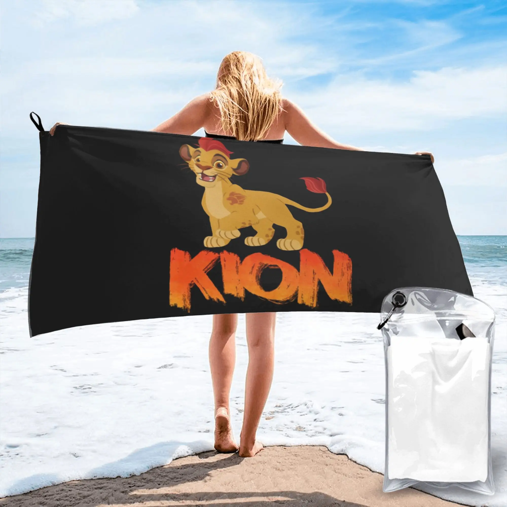 Toalha de praia Lion Guard Kion, microfibra macia, de secagem rápida, absorvente, para piscina