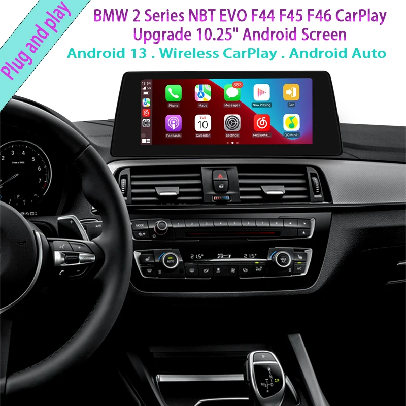 Wireless CarPlay Android Auto GPS Nav Screen Mirroring For BMW 2 Series NBT EVO F44 F45 F46 Upgrade 10.25