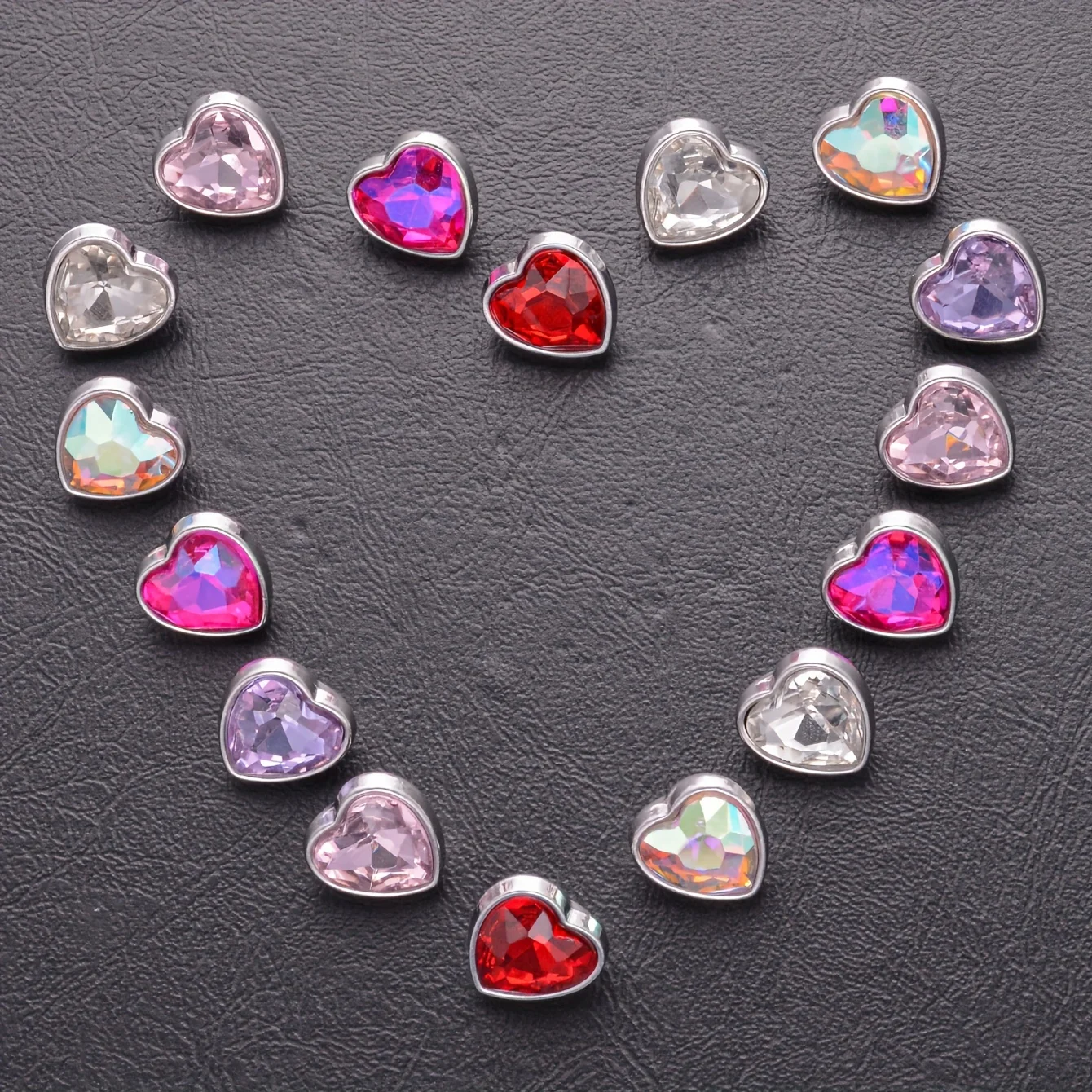 8pcs/pack 12mm Cute Heart Red Rhinestone Jewelry Buttons For Shoes Sweater Hats Coat DIY Decorative Home Accessories