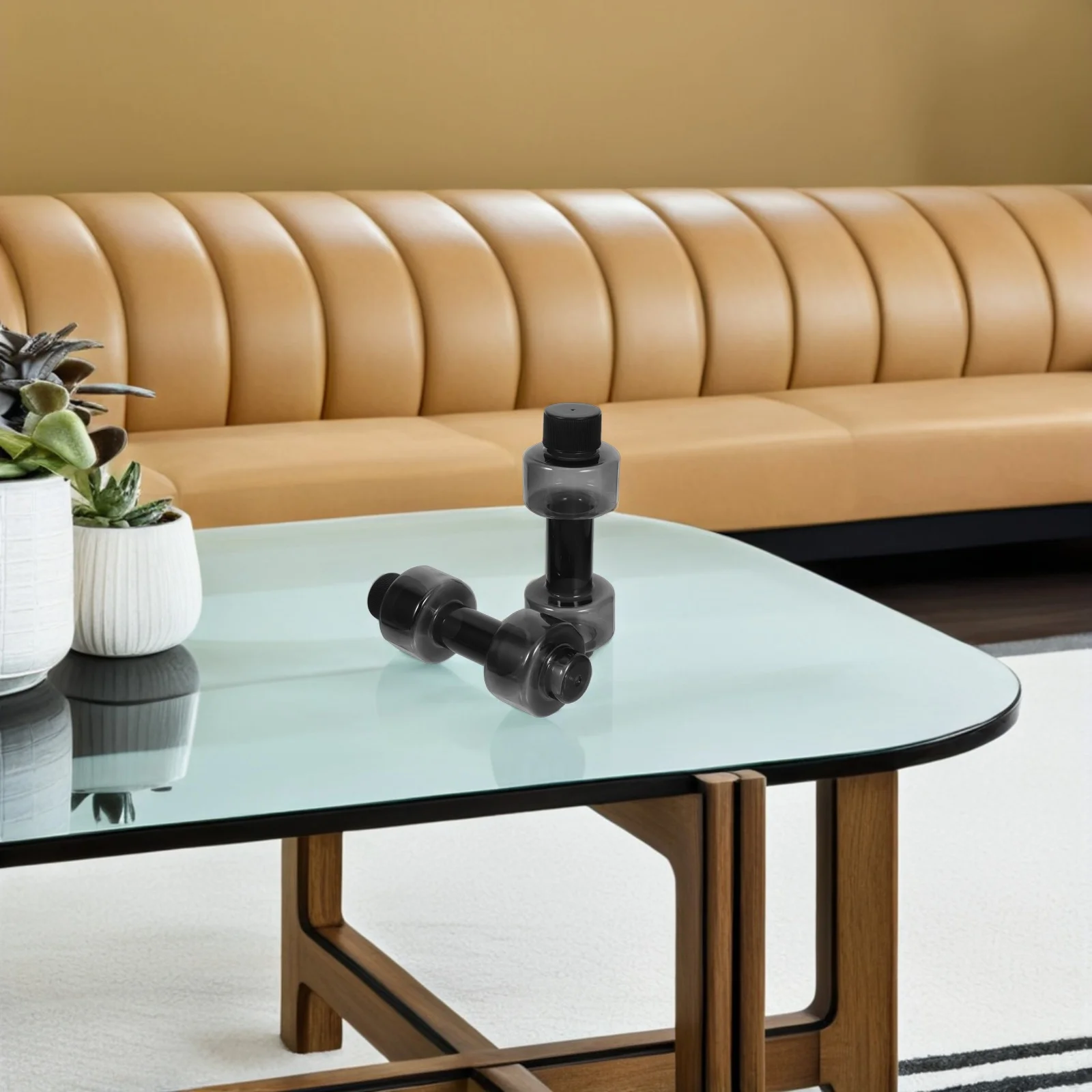 

2pcs Dumbbell Shape Water Bottle Portable Sports Drinking Bottle For Gym Fitness Exercise Durable Plastic Lightweight