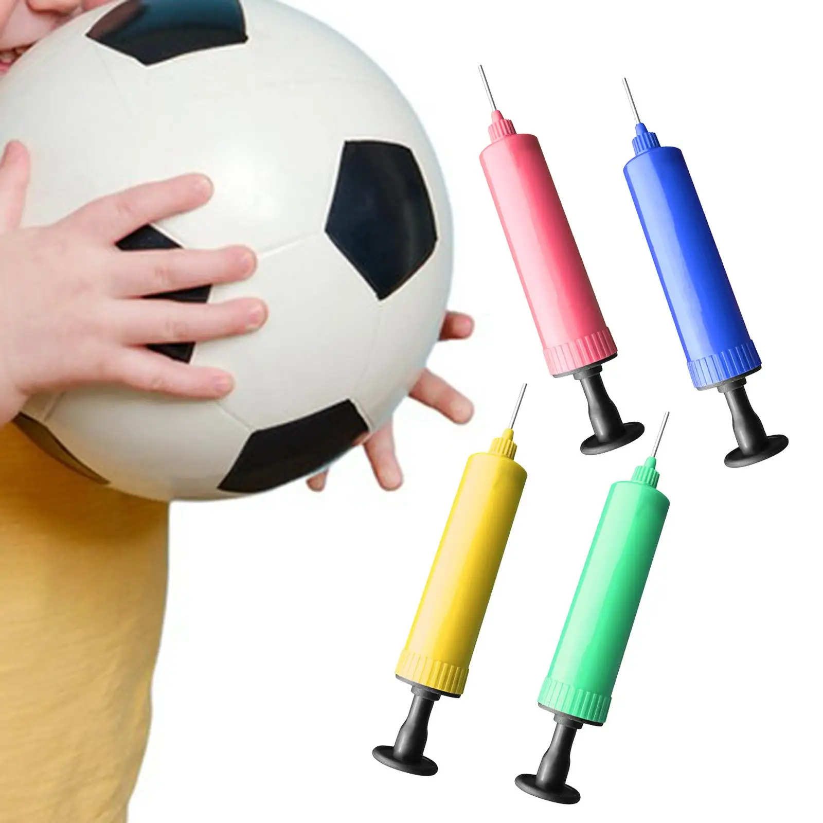 4Pcs Ball Pumps with Needles Inflation Devices Manual Pump for Soccer Inflatables Balls Rugby Ball Volleyball Sports Balls