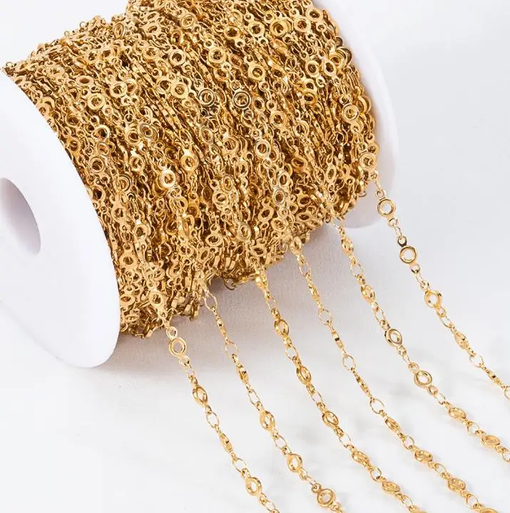 

1 Meter Stainless Steel Hollow Small Circle Link Chain for DIY Necklace and Bracelet Jewelry Making Accessories