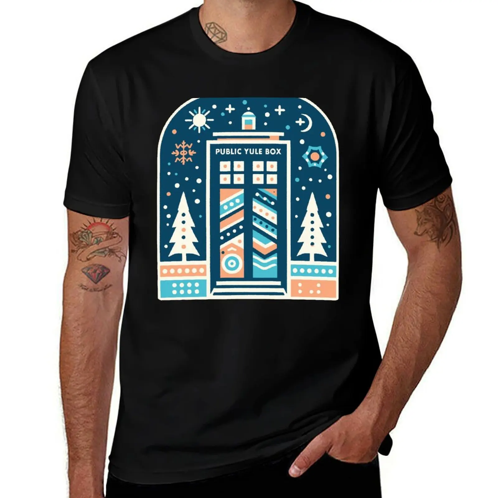 Police Public Yule Box T-Shirt Work Casual Loose Fit T-Shirt