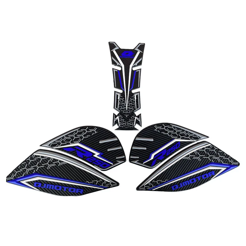 For QJmotor R250 Motorcycle Accessories Non-slip Side Fuel Tank Stickers 3D Waterproof Pad Rubber Sticker QJmotor R250