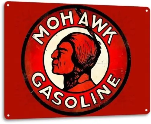 Mohawk Gasoline Gas Garage Shop Retro Vintage Rustic Wall Decor Metal Tin Sign