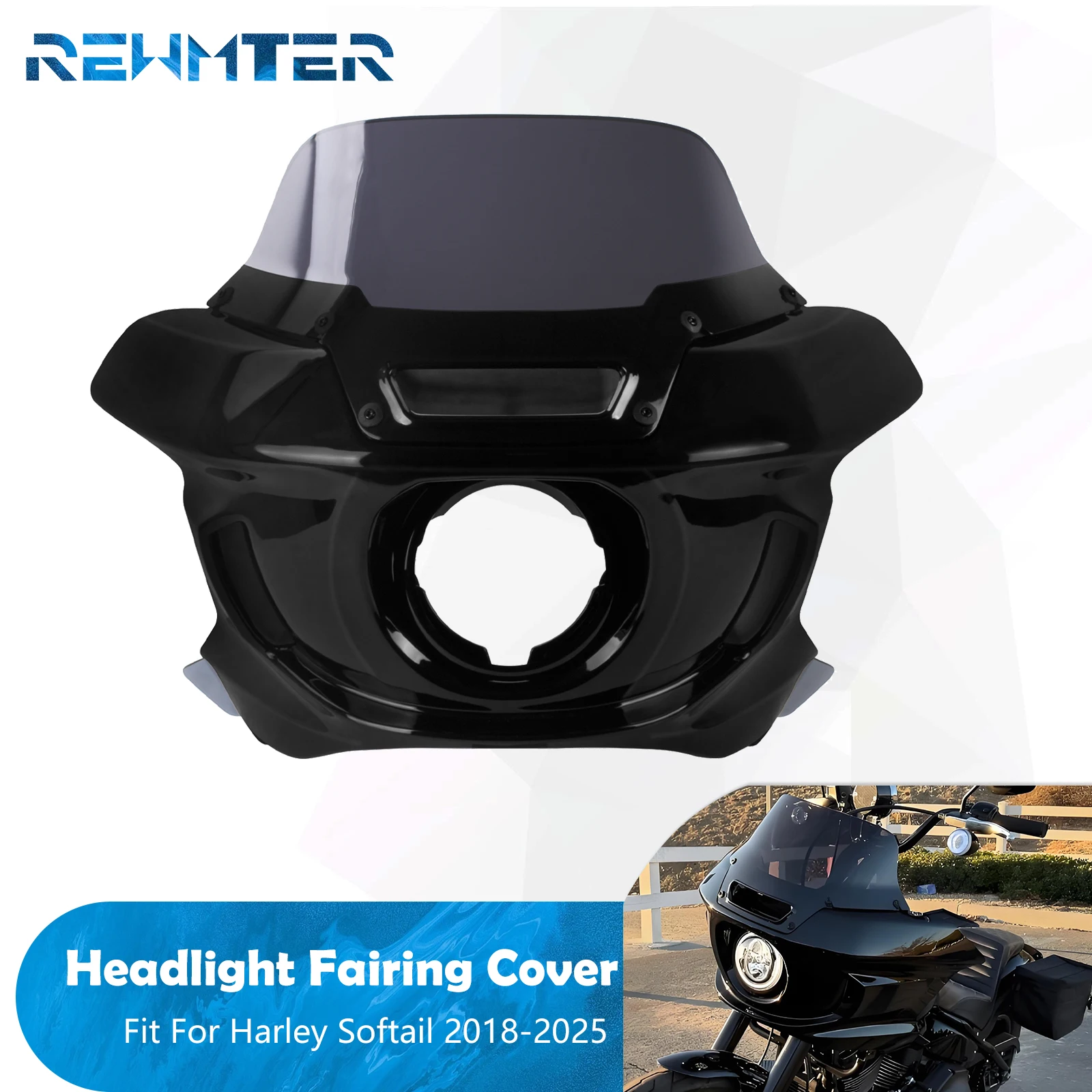

Motorcycle Headlight Fairing Cover Kit Front Mask Windshield Bracket Mount For Harley Softail 2018-up Low Rider 22-25 Dyna 06-17