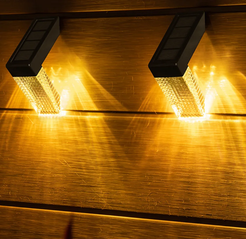 أحدث 1 قطعة أضواء خطوة تعمل بالطاقة الشمسية أضواء أرضية فناء حديقة مسارات الشرفة الشرفة الديكور #3