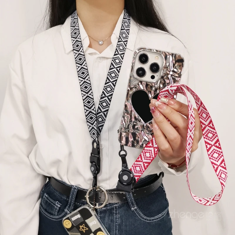 Hanging Neck Loop Diagram Dual-purpose Hanging Rope Wide Shoulder Strap Phone Case Hanging Rope Lanyard for Keys  Phone Lanyard