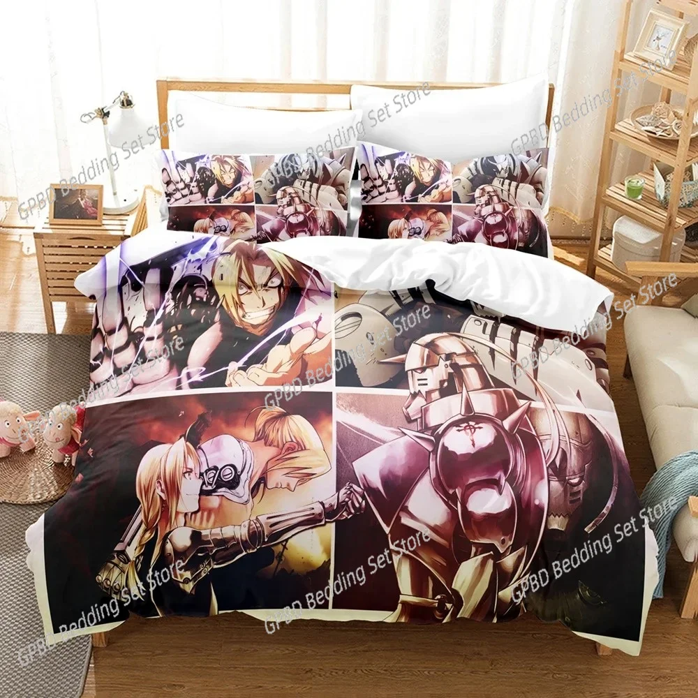 Anime Fullmetal Alchemist Bedding Set Duvet Cover Bedroom Comforter Single Twin King Size Quilt Cover Home Textile
