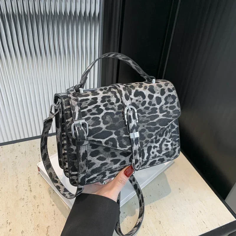 Leopard Buckle Fashion PU Shoulder Bags Sewing Flap Hasp Crossbody Bag High Quality Hand Bags 2024 Hot Sale Bags for Women