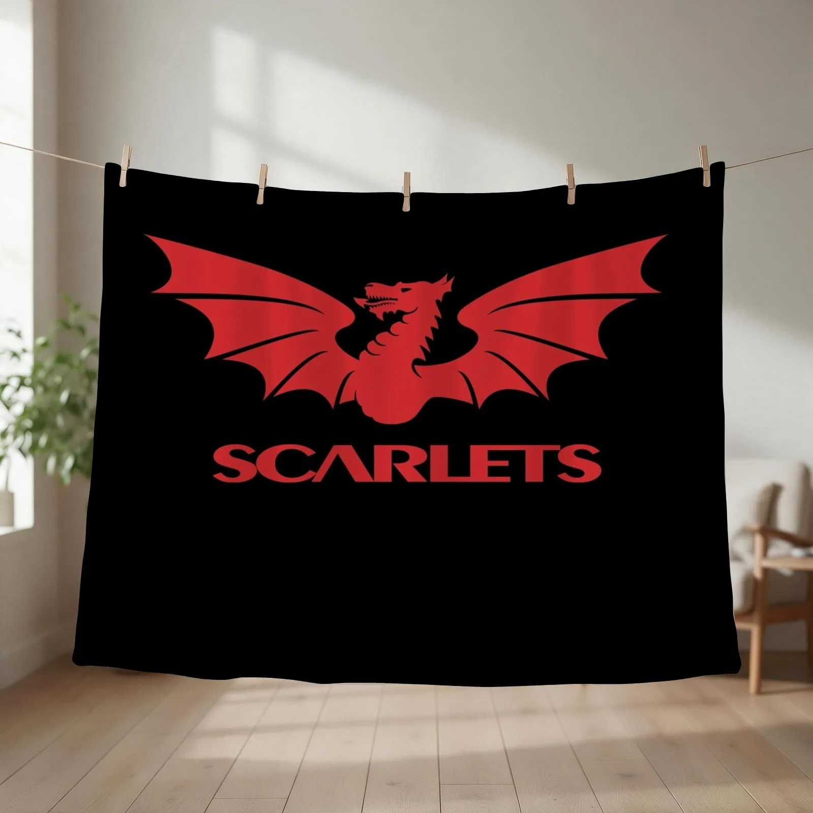 scarlets rugby Throw Blanket Weighted Polar Sofa Throw Furrys Blankets