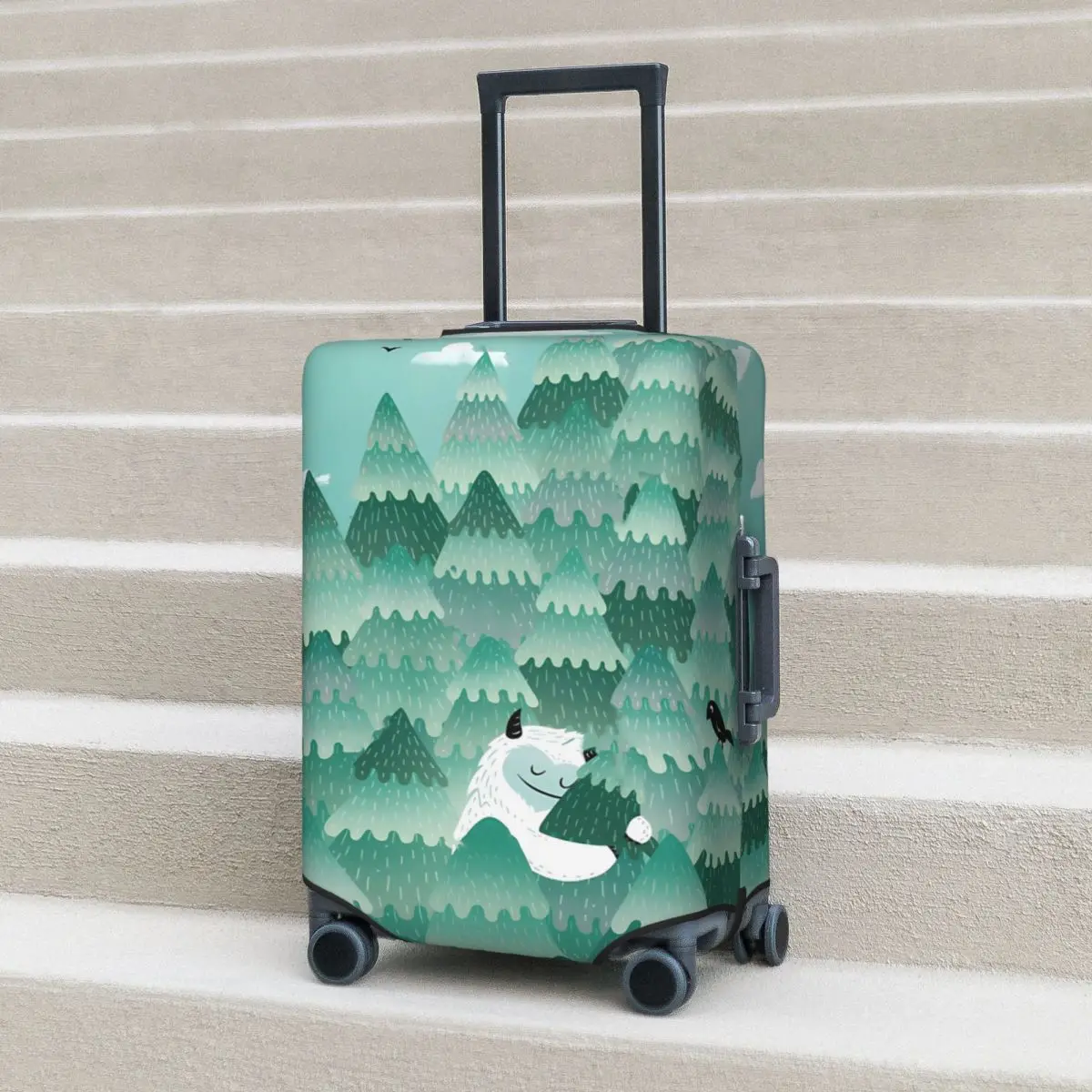 

Tree Hugger Suitcase Cover Forest Hug Monster Flight Travel Strectch Luggage Accesories Protector