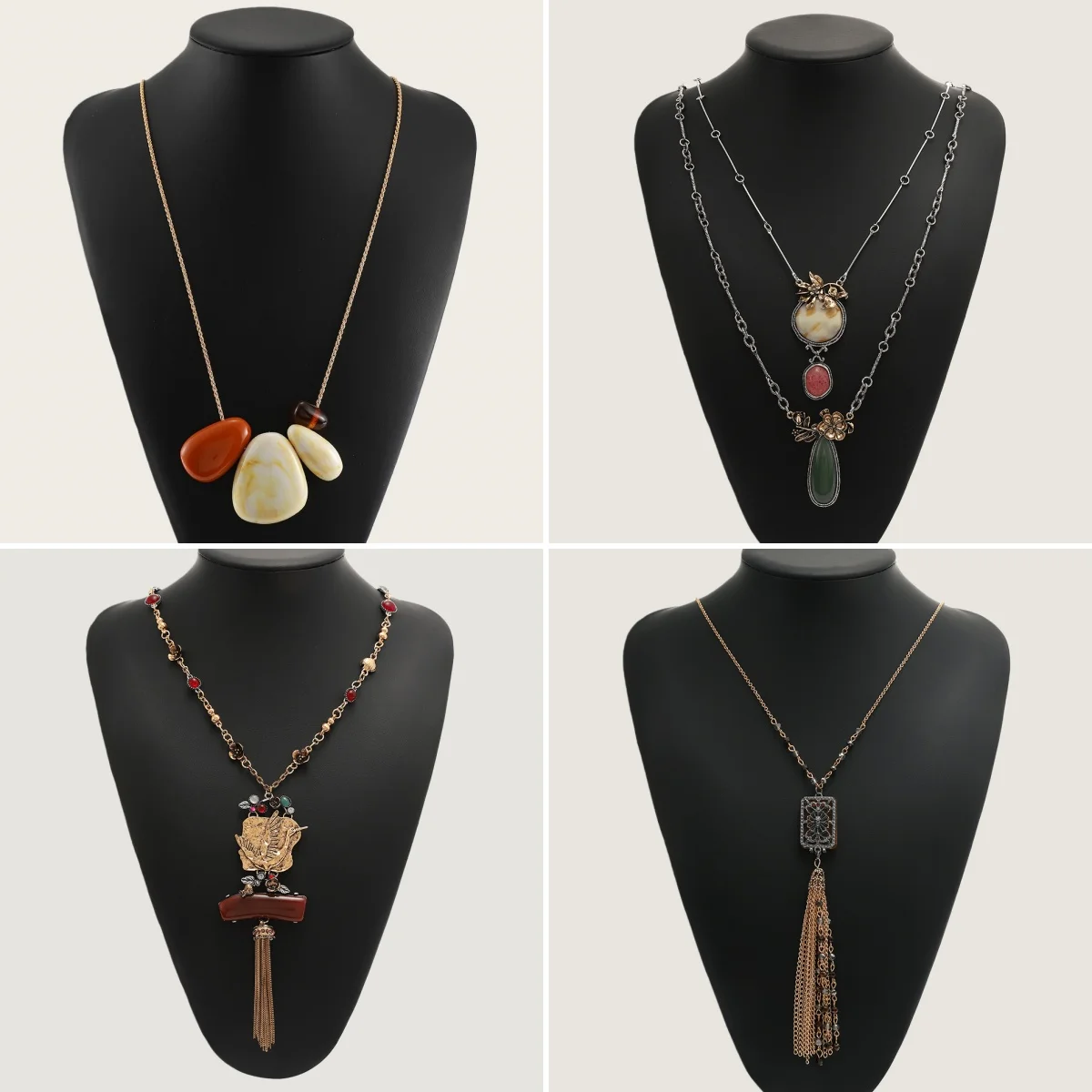 Gold Color Chain Tassel Long Necklace for Women Vintage Fashion Sweater Chain Elegant Jewelry Accessories