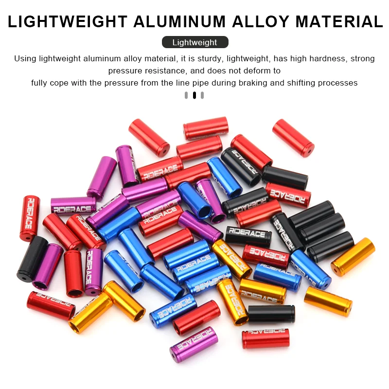 10 pièces/lot de boîtier de câble de dérailleur de vélo, embout en alliage d'aluminium 4mm 5mm, extrémités de câble de frein de changement de vitesse de vélo, bouchon de ligne, bouchons de Tube de fil