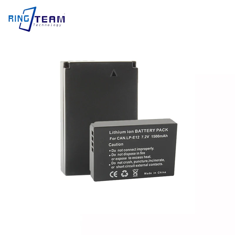 2PCS Rechargeable LP-E12 LPE12 Battery Compatible with Canon Rebel SL1 100D Kiss X7 EOS M/M2/M10/M50/M100 Digital Cameras