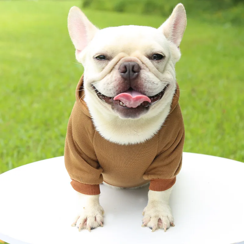 Sudadera con capucha barata para perro, ropa cálida de invierno para perros pequeños y medianos, abrigo de Bulldog Francés, chaqueta para cachorro y