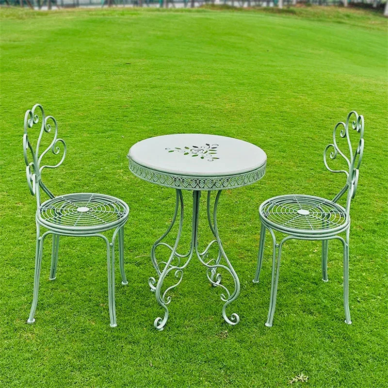 Nordic Iron Table and Chairs Set Outdoor Courtyard Lounge Chair Household Balcony Garden Coffee Table Garden Furniture set Z