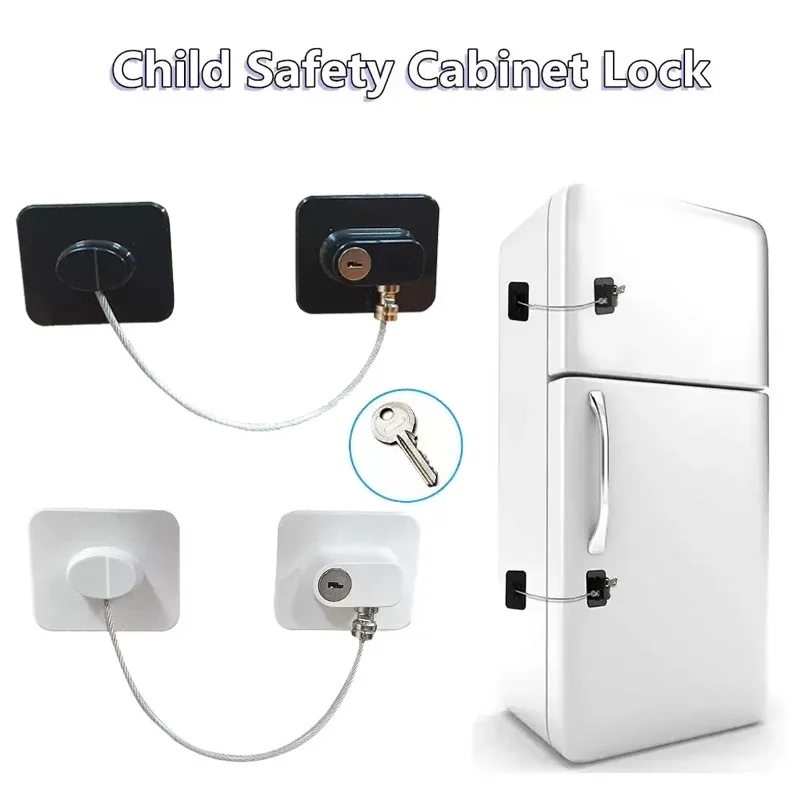Multi-Functional Baby Safety Lock with Key No Punching Window Lock Limiter Drawer Refrigerator Locks Home Security Protection