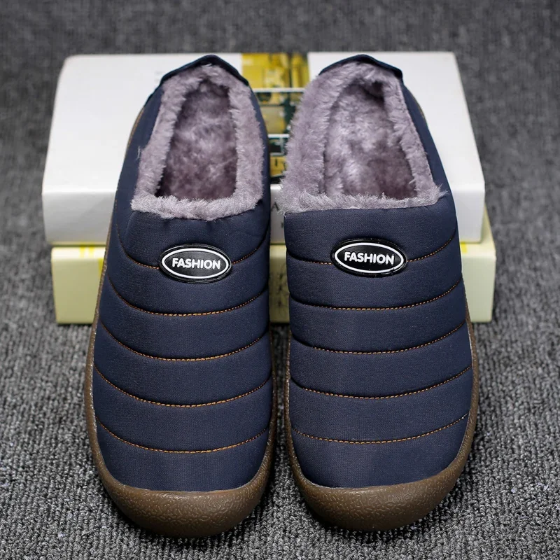

Warm Winter Shoes with Lightweight Wear-resistant Non Slip Soles Yellow Thick Plush Lining for Both Men Women Outdoor Slippers