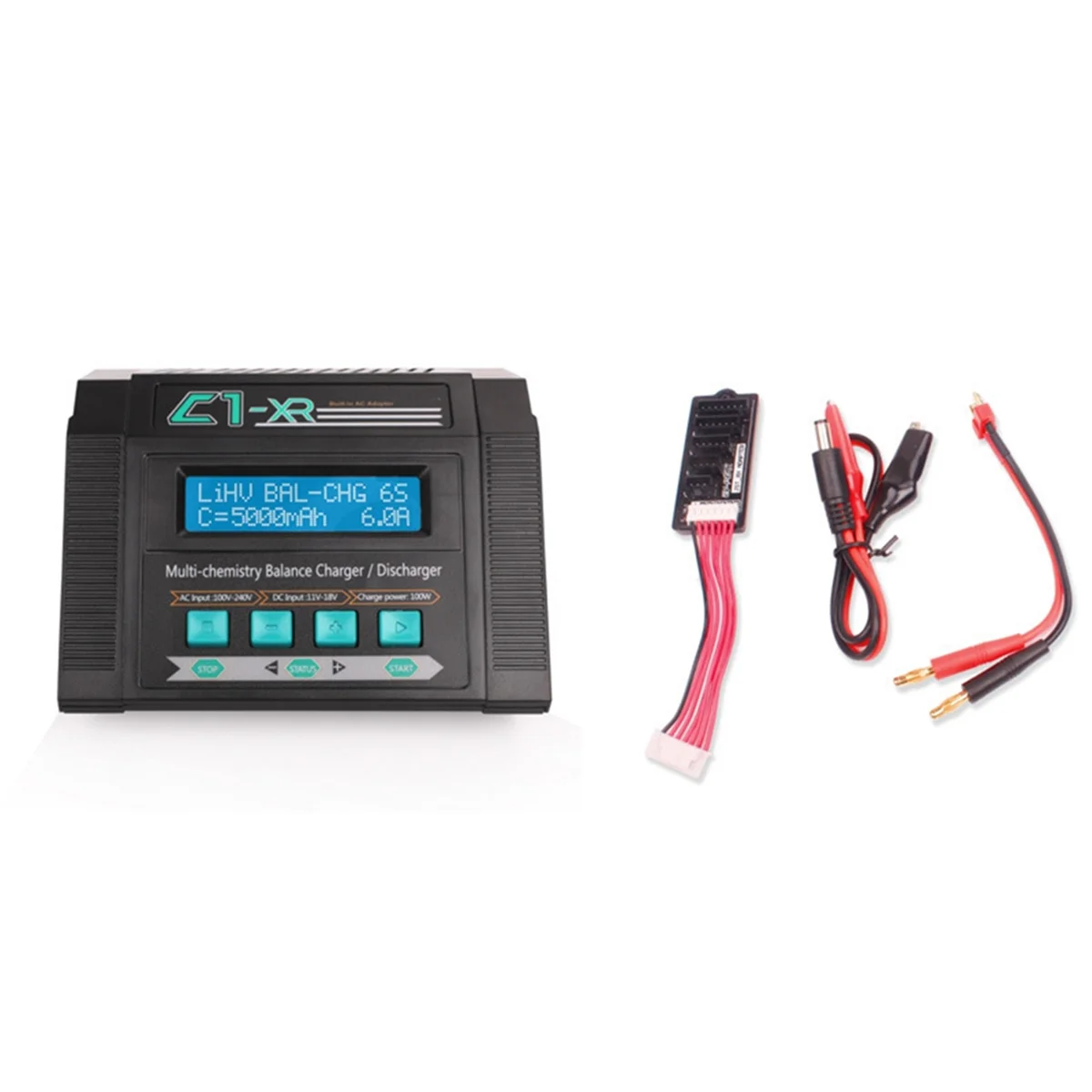 

C1XR Balance Charger 100W 10A 1-6S AC/DC Dual Input Balance Charger with JST XH Adapter Board for LiPo NiMH NiCd Battery