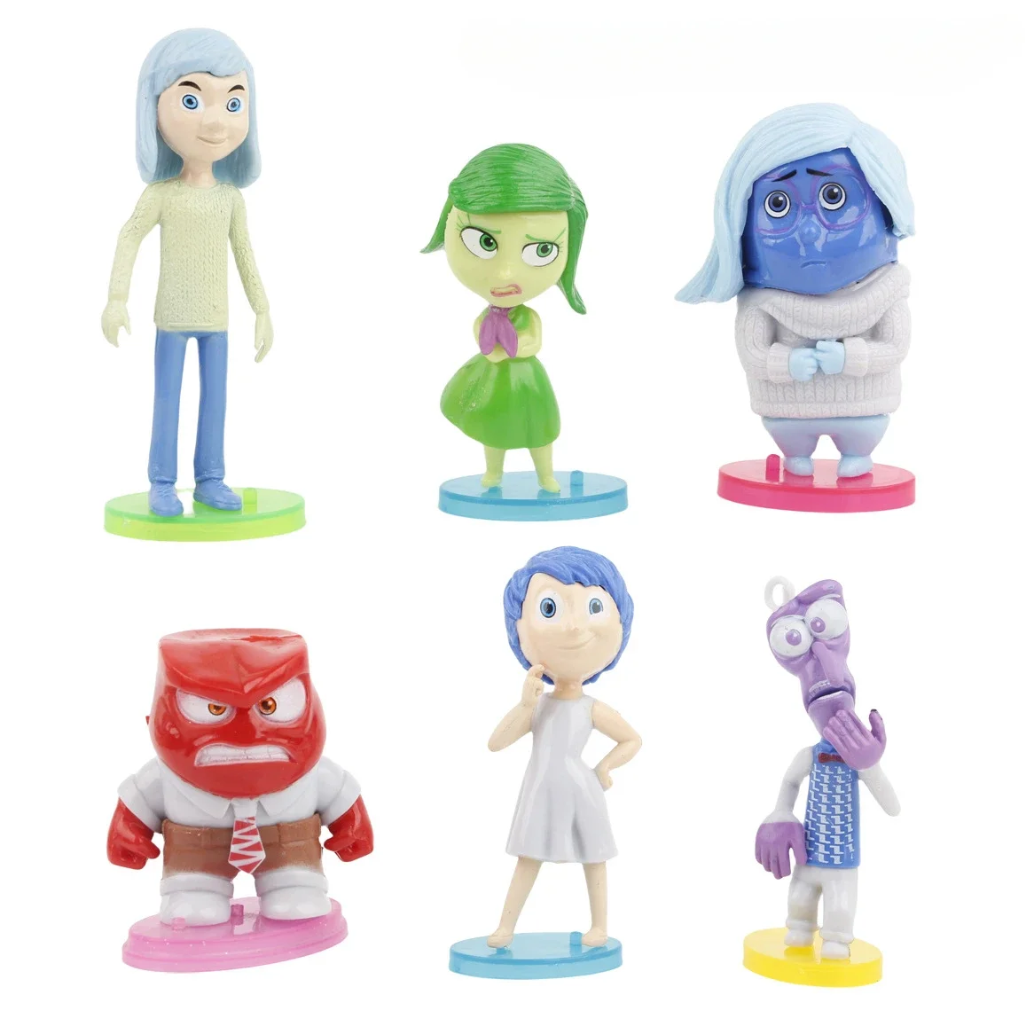 10Pcs/Set Inside Out 2 Action Figure Toy Cartoon Movie Joy Anxiety Anger Sadness Disgust Fear Model Doll Kids Gift 10.5CM