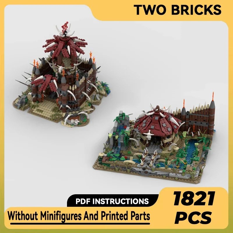 Rings Movie Model Moc Building Bricks Orc Watchtower And Orc Burrow Technology Modular Block Gift Christmas Toy DIY Set Assembly