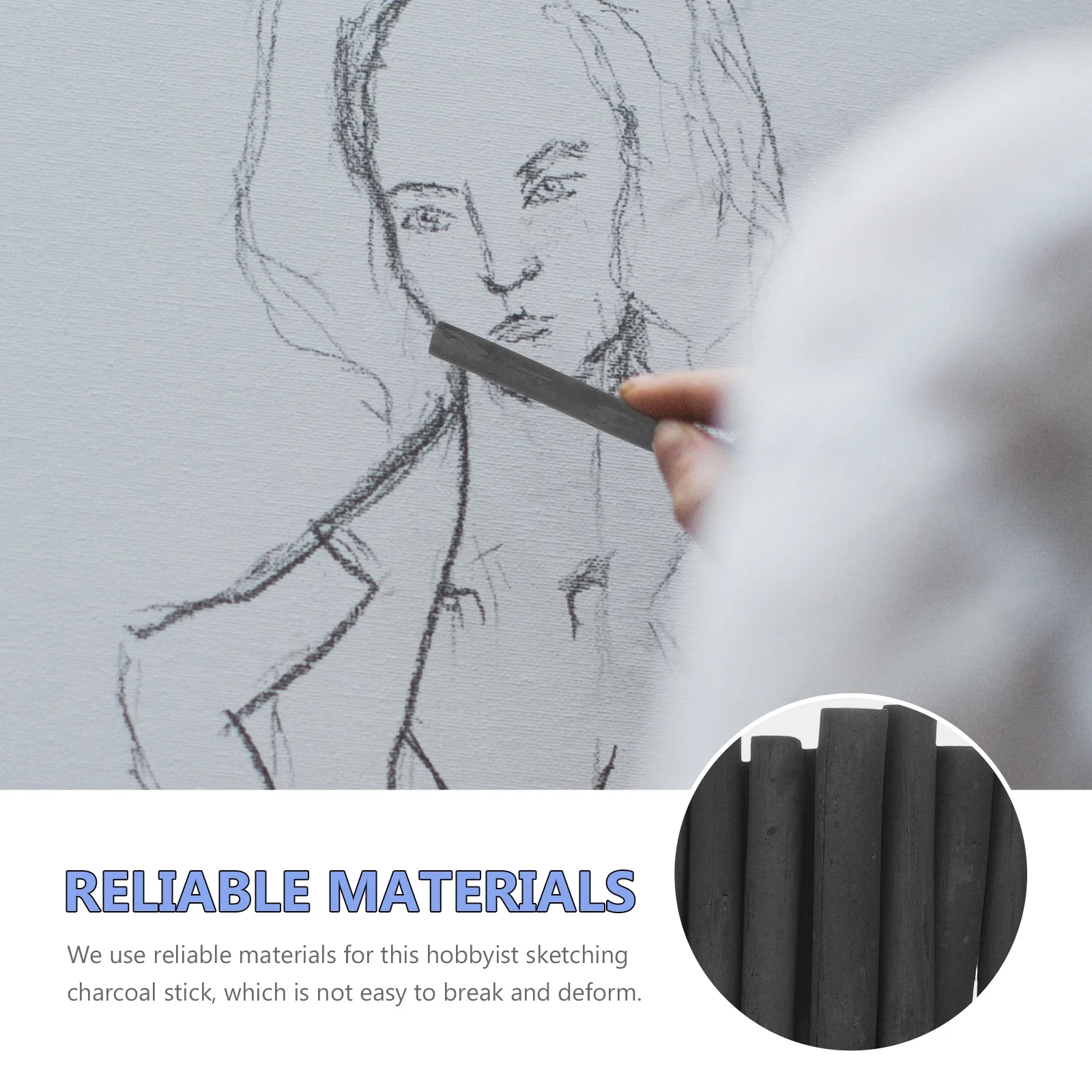 

20Pcs Drawing Charcoal Sticks Professional Compressed Willow Charcoal for Shading Sketching Hobbyists Hobbyist Pencils