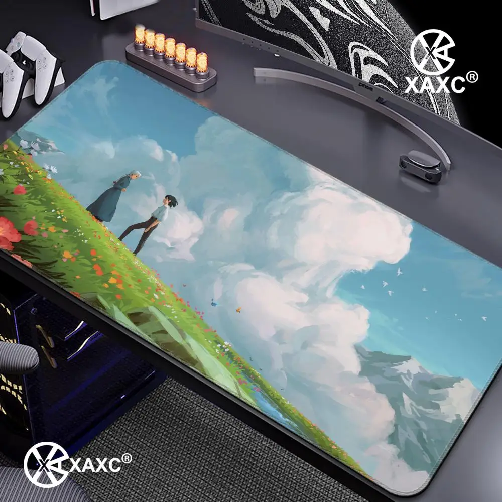 Dreamy Meadow Sky Anime Sophie H-Howl's M-Moving C-Castle Mouse Pad Large Gaming Print Desk Mat For PC Laptop Non-Slip Desk Mat view 3