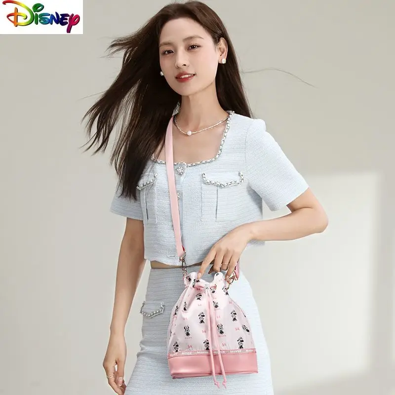 

Модная новая классическая универсальная сумка через плечо с Микки Диснеем, женская модная сумка-ведро большой емкости на шнурке