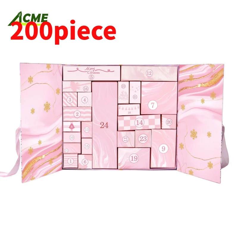 20 0piece. custoum.2021 new design cardboard packaging jewelry attach calendar box with magnetic closure