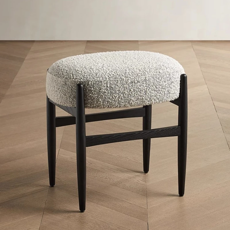

Solid wood soft bag makeup stool black dresser stool