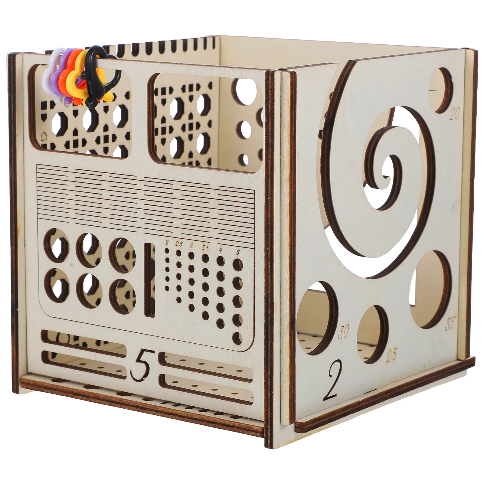 

1 set 1 Set Knitting Storage Box Wooden Yarn Organizer Portable Crochet Case For Needles Tools Yarns Wood Woolen Container Craft