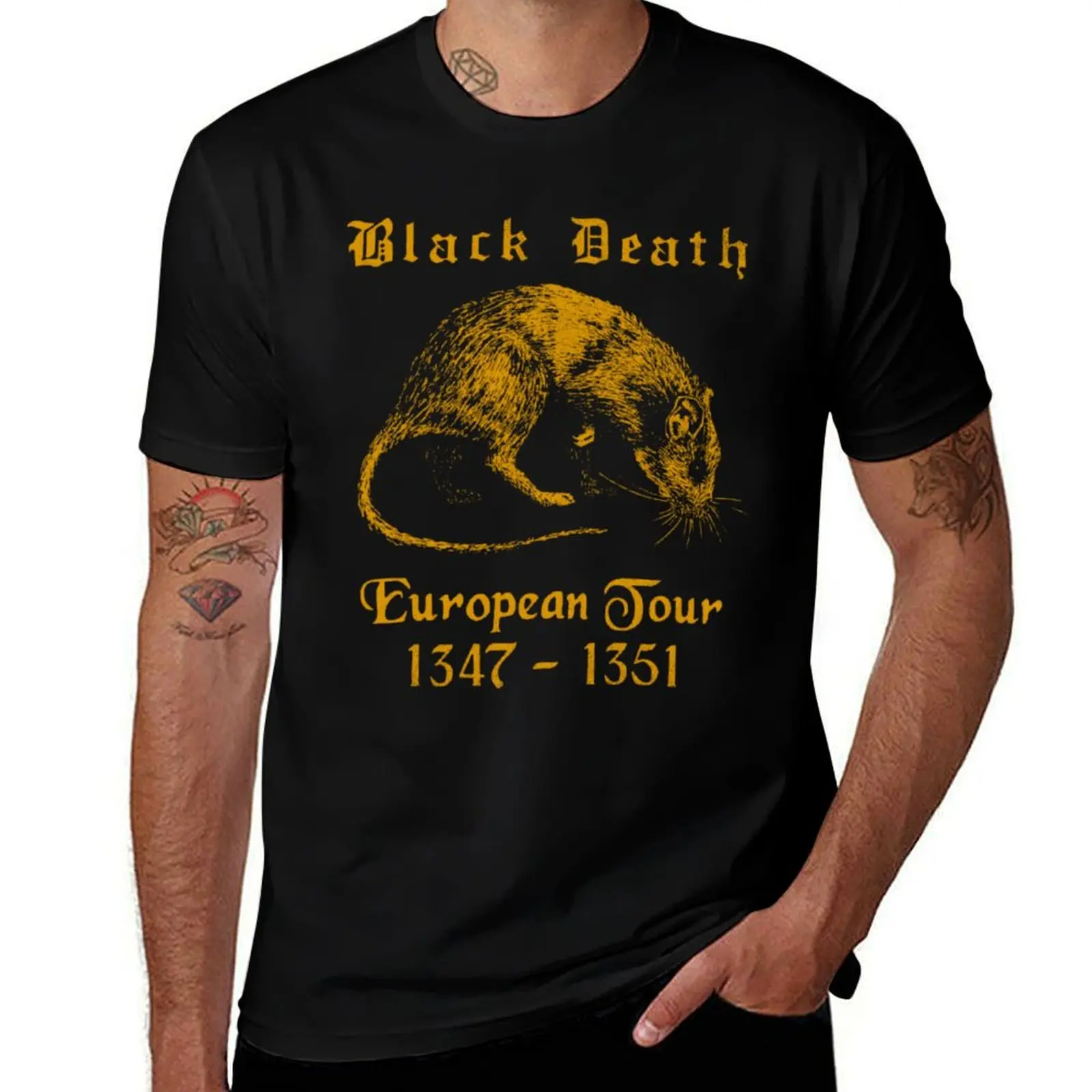 

Black Death European Tour T-Shirt man t shirt designer man t shirts for men T-shirt