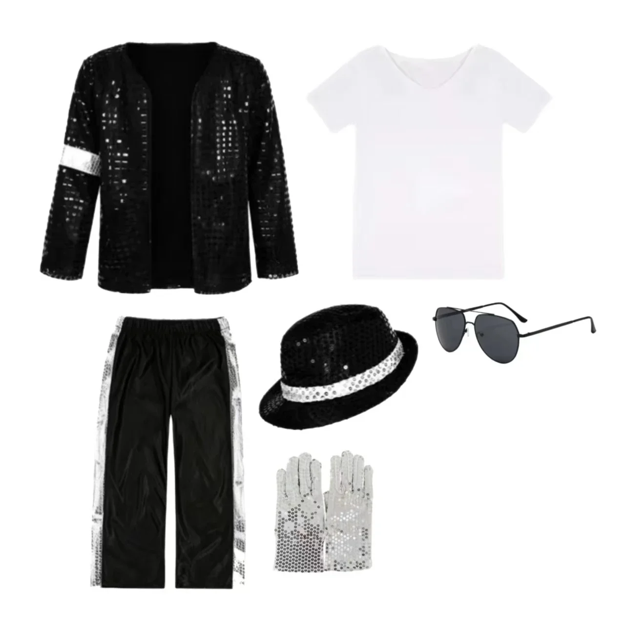 Boys Michael Jackson Cosplay Costume Stage 80s Pop Rock Hip-hop Jazz Clothes Halloween Party Outfit Suit Dance Wear view 2