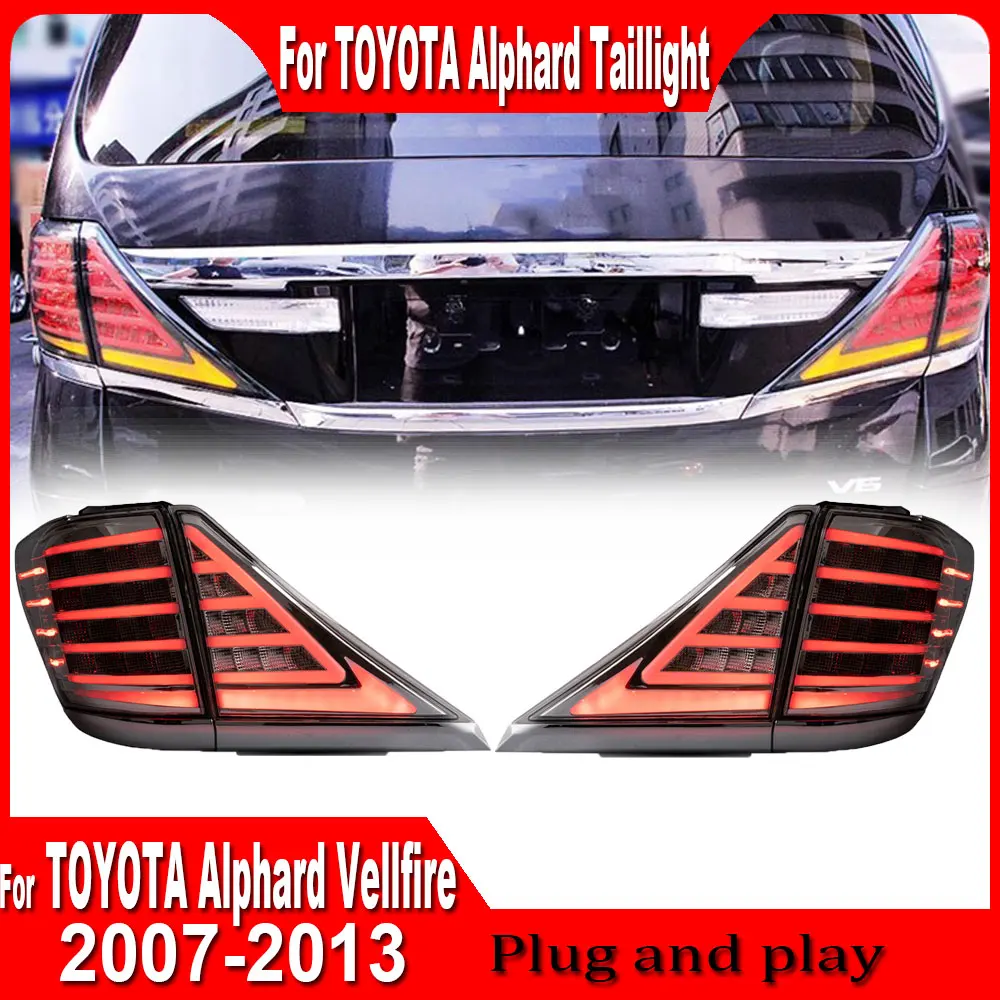 2pcs Car Lights For Toyota Vellfire Alphard 20 Series 2007-2013 LED Tail light DRL Projector Lens Signal Rear Lamp Accessories