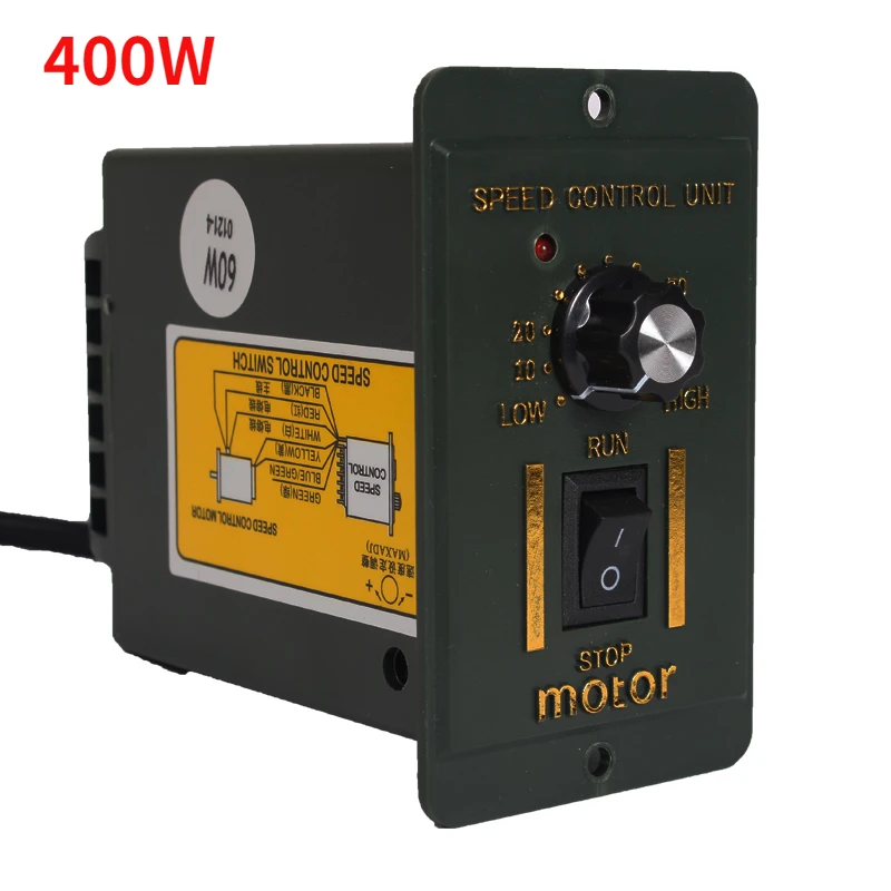 1Pc 400W AC Motor Speed Controller Speed Pinpoint Regulator Forward and Backward AC 220V 50Hz 60Hz Mini Motor Speed Control Unit