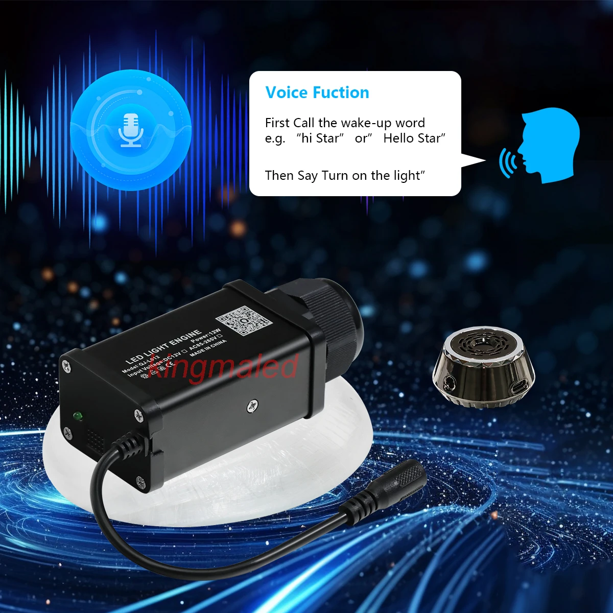 

12 Вт RGBW Starlight Headliner Star Потолочный светильник на крыше автомобиля с дистанционным управлением 2,4G и голосовым управлением Волоконно-оптический потолочный светильник Star