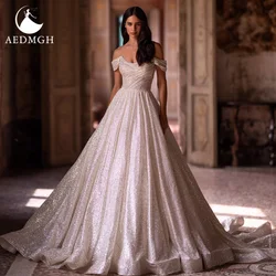 Aedmgh A-Line Elegant Wedding Dresses 2024 Sweetheart Off The Shoulder Vestido De Novia Lace Embroidery Stunning Robe De Mariee