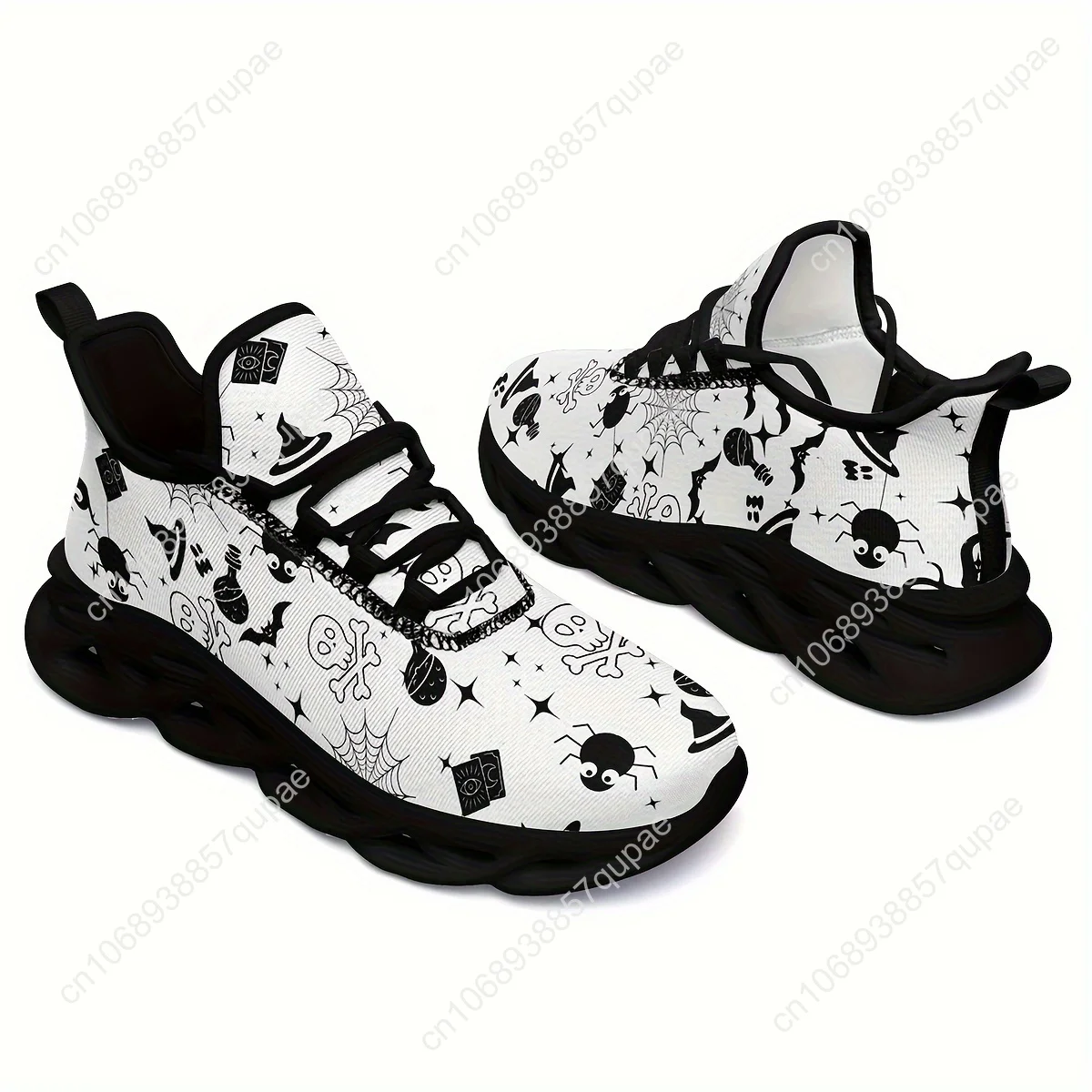 Halloween Themed Bat Skull Spider Flats Sneakers Mens Womens Sports Running Shoes High Quality DIY Sneaker customization Shoe