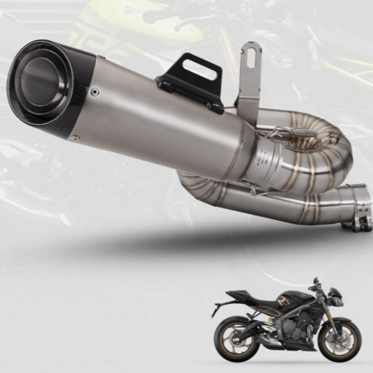 Motorcycle GX765 Stainless Steel Exhaust Pipe Mid Section for Frog Custom Upgrade Direct Fit