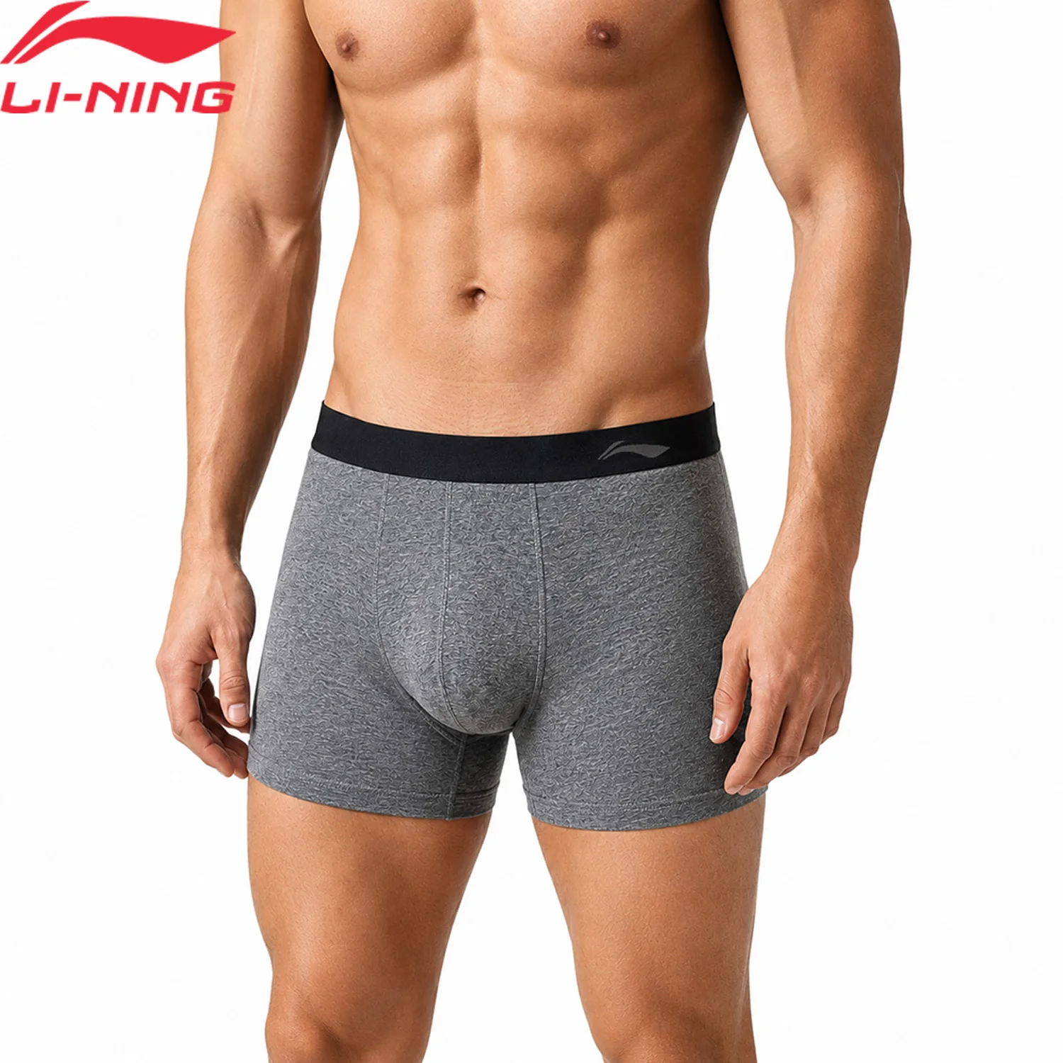 Li-Ning Men's GYM Underwear LN BACTERIA PROOF 96%Cotton 6%Elastane Male Panties LiNing Fitness Underpants Shorts AUAW003